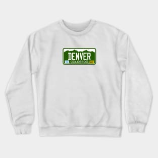 Colorado License Plate Tee - DENVER, CO Crewneck Sweatshirt